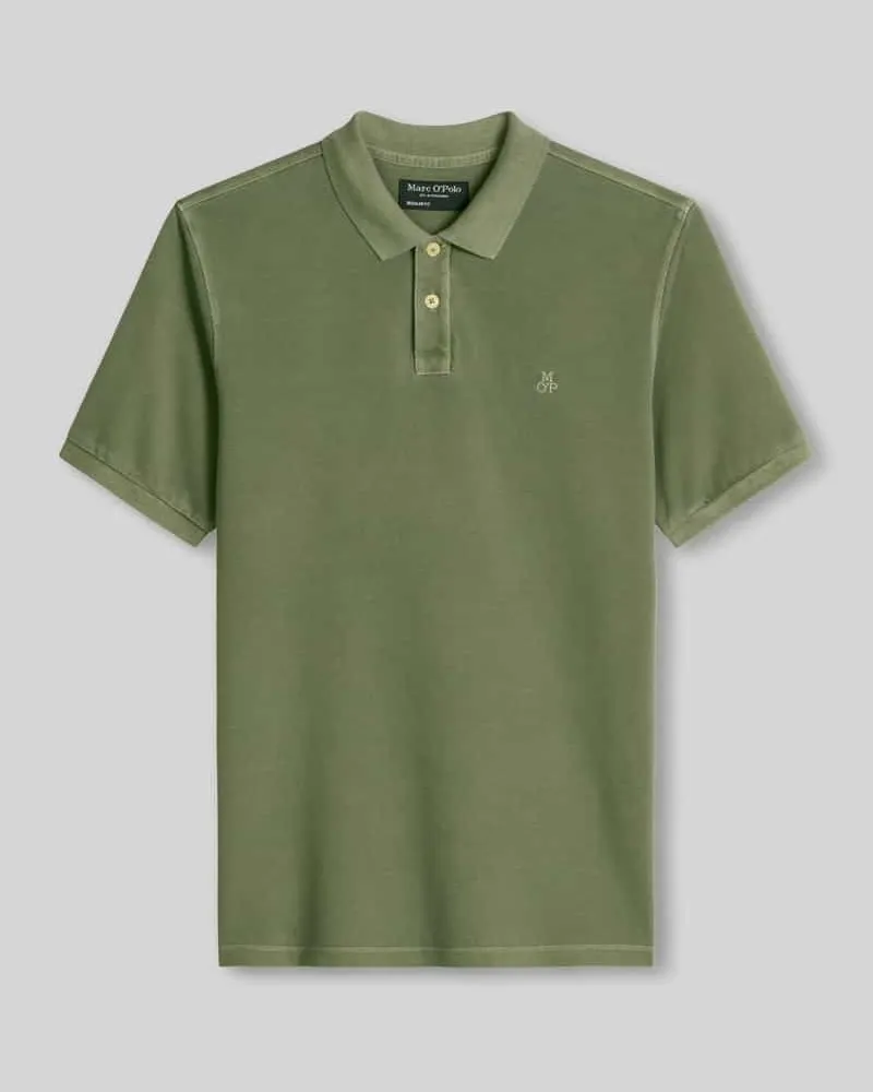 Marc O'Polo Regular Fit Poloshirt aus reiner Baumwolle mit Logo-Stitching Gruen