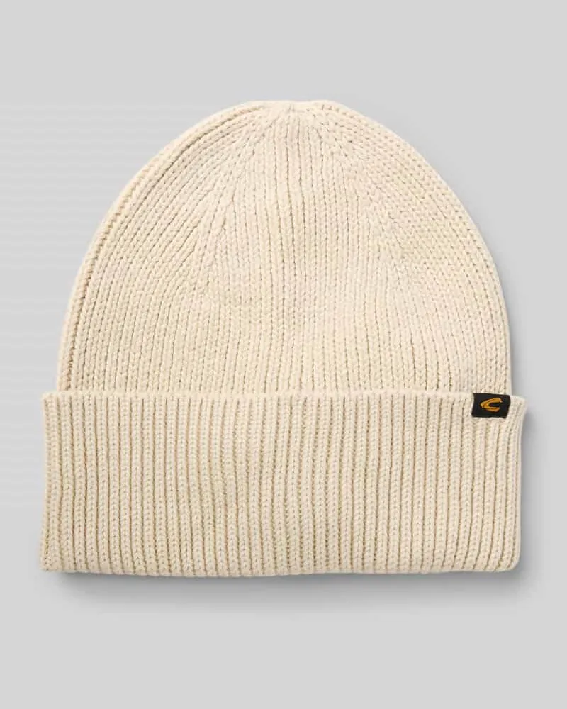 Camel Active Beanie aus Baumwoll-Kaschmir-Mix Offwhite