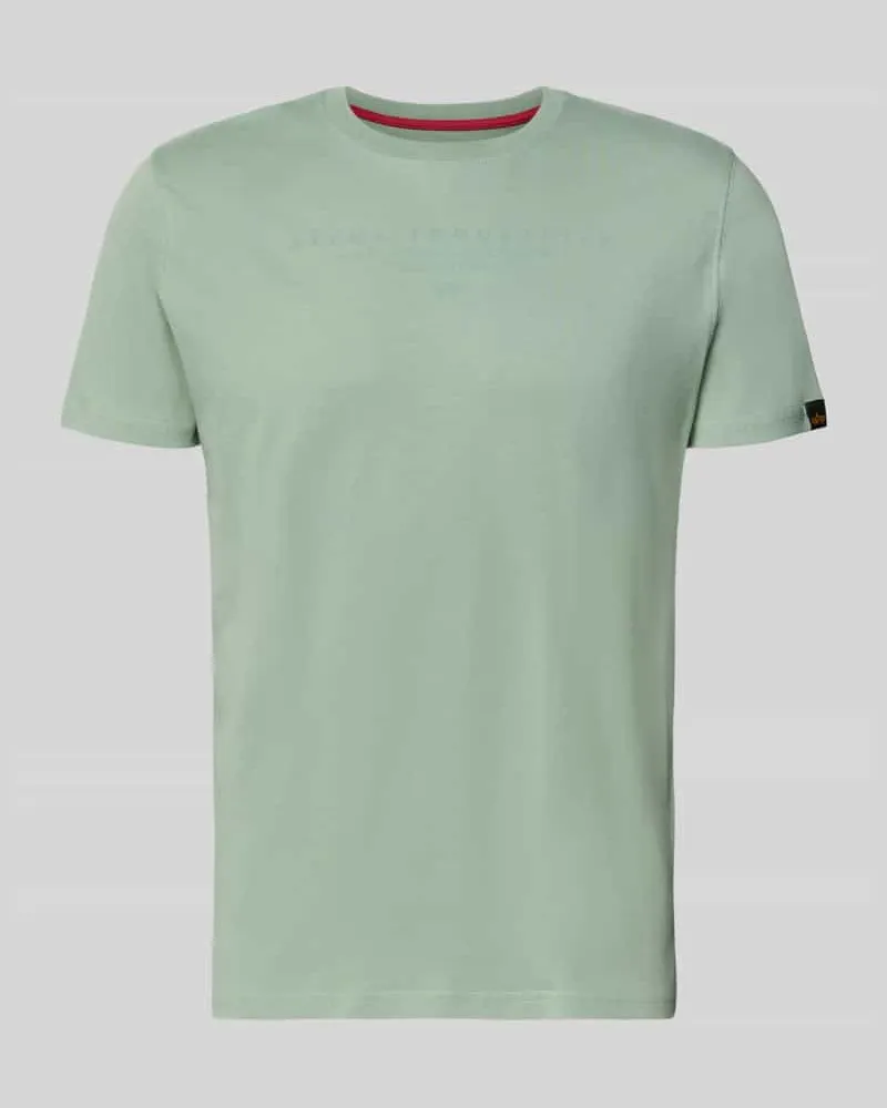 Alpha Industries T-Shirt mit Label-Print und Rundhalsausschnitt Lind