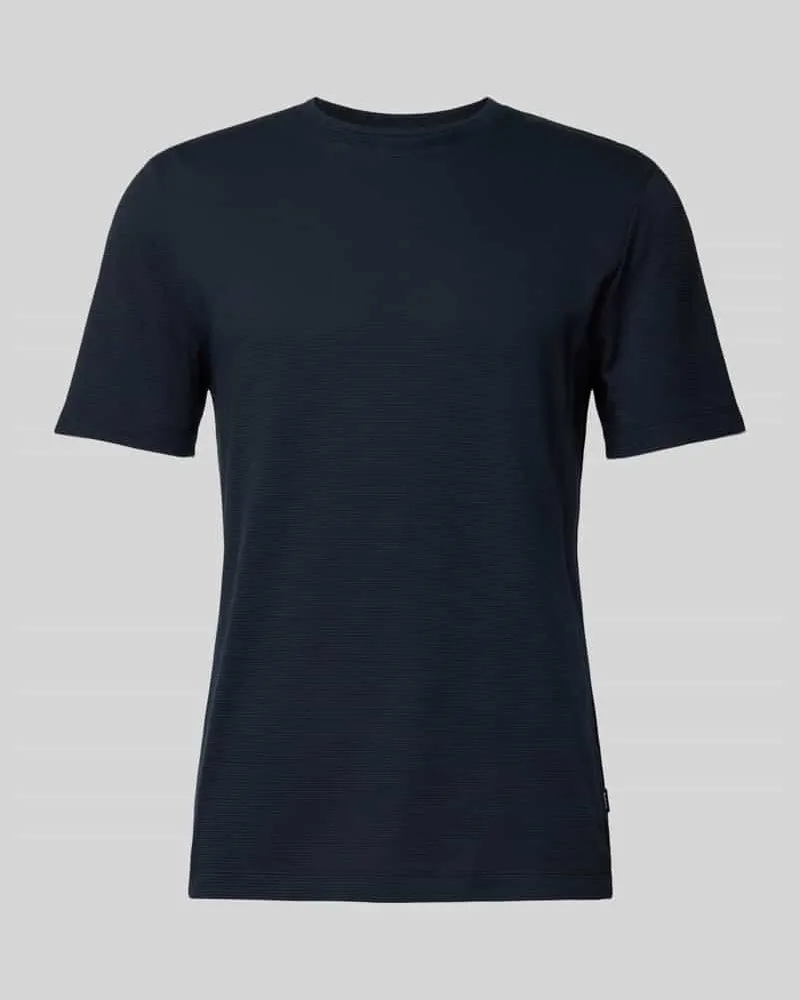 HUGO BOSS T-Shirt mit geripptem Rundhalsausschnitt Modell 'TIBURT Marine