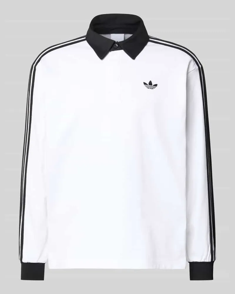 adidas Regular Fit Longsleeve mit Logo-Stitching Weiss