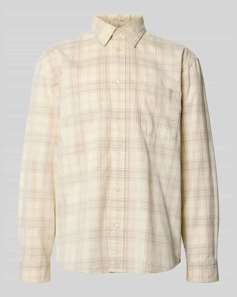 Selected Homme Regular Fit Freizeithemd aus reiner Baumwolle Offwhite
