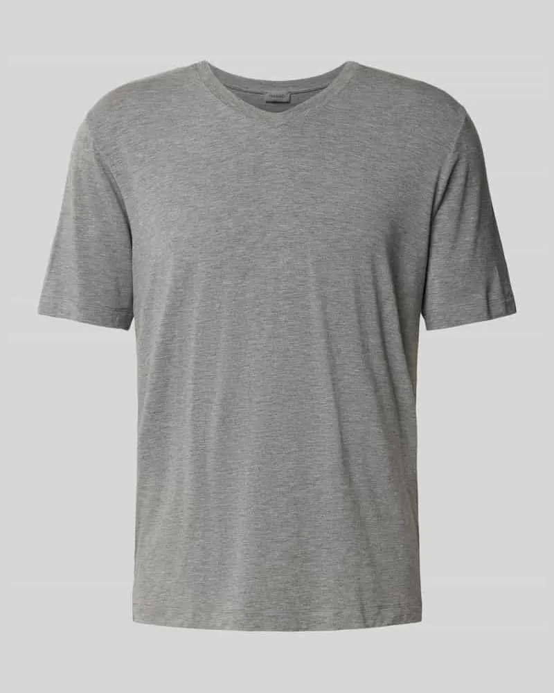 Hanro T-Shirt mit geripptem V-Ausschnitt 