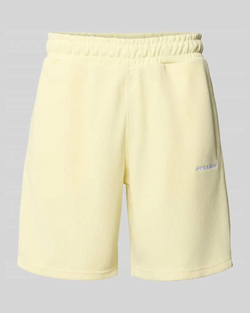 PEGADOR Relaxed Fit Shorts mit Strukturmuster Modell 'Lagos Hellgelb