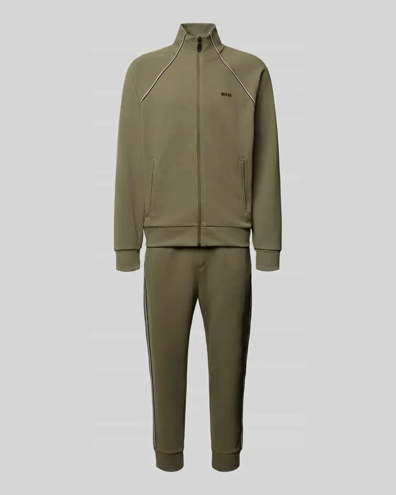 HUGO BOSS Regular Fit Sweat-Anzug aus Baumwoll-Mix Modell 'TRACKSUIT SET Beige