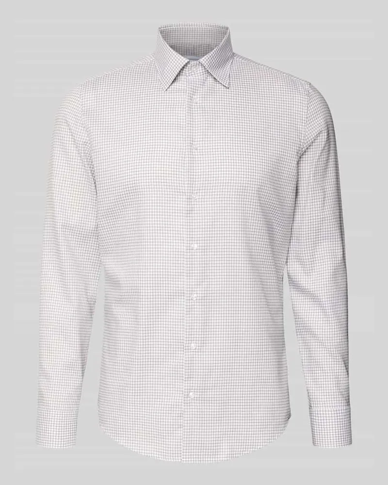 Seidensticker Slim Fit Business Hemd aus Baumwolle mit Button Down Kragen Sand