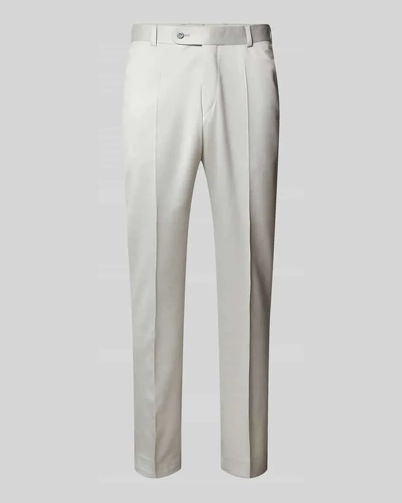 Wilvorst Regular Fit Anzughose mit Bügelfalten Silber