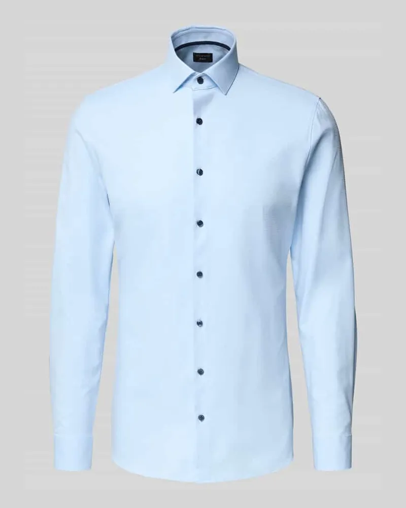 Olymp Super Slim Fit Business-Hemd mit Kentkragen Bleu