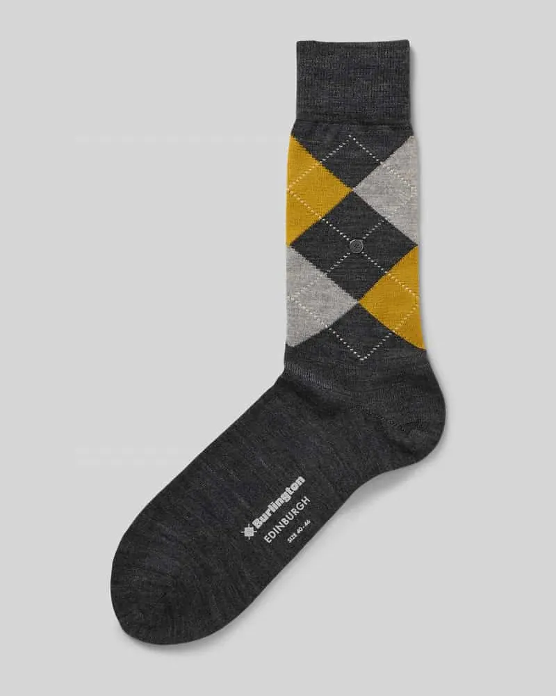 Burlington Socken aus Schurwoll-Mix mit Label-Detail 