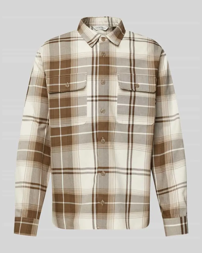 Casual Friday Regular Fit Hemdjacke mit Brusttaschen Modell 'AUSTER Offwhite