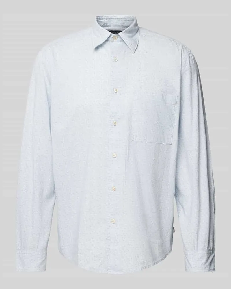 Marc O'Polo Freizeithemd mit Allover-Muster Modell 'Camp Hellblau