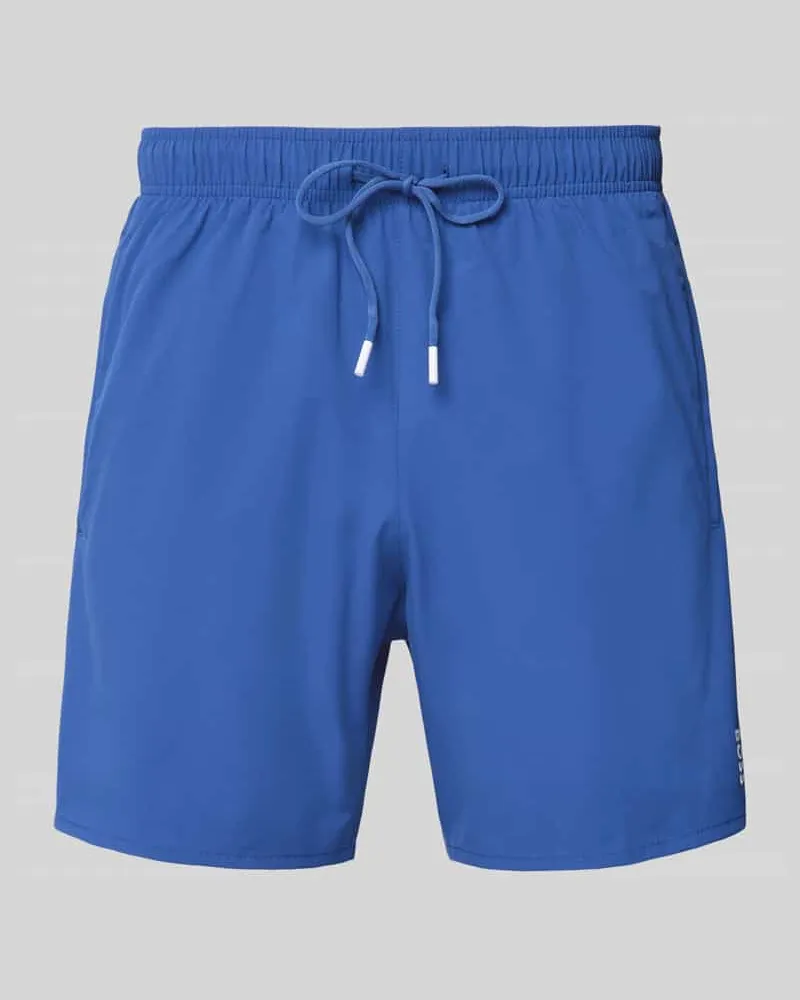 HUGO BOSS Relaxed Fit Badeshorts mit Label-Print Modell 'Iconic 