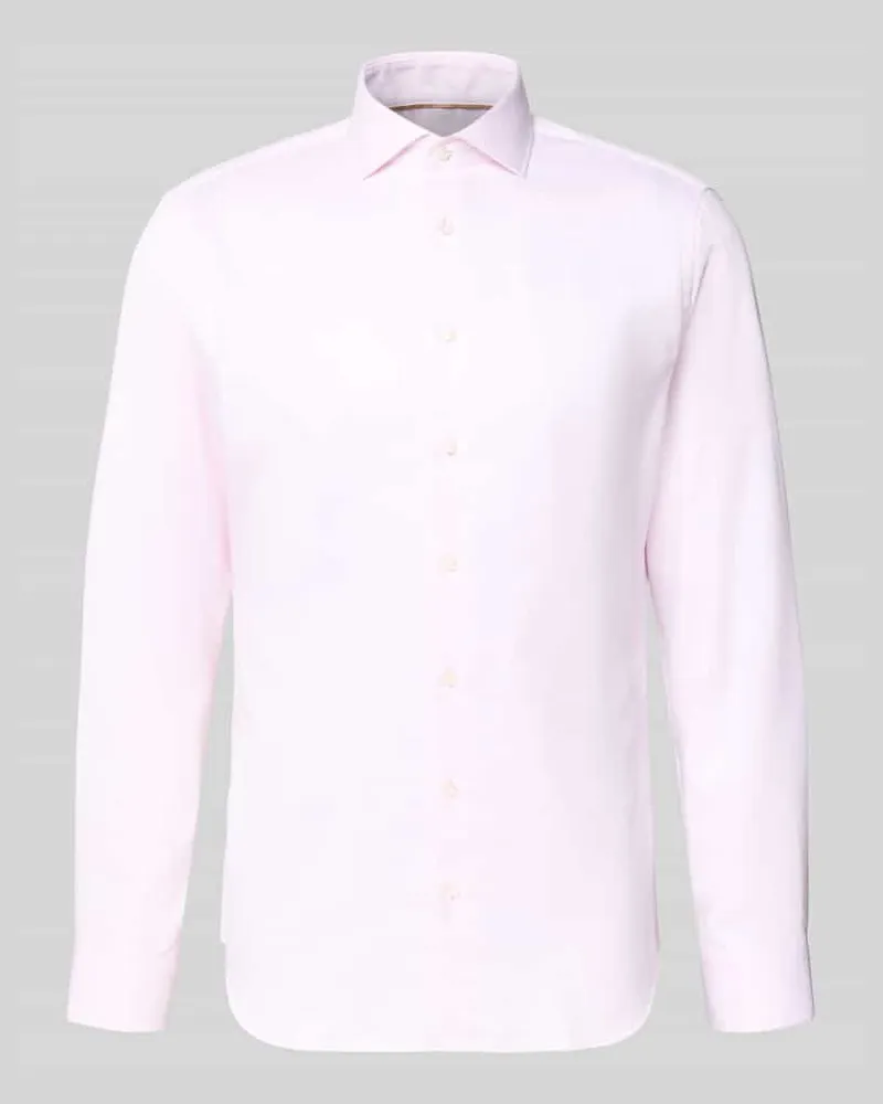 JAKE*S Slim Fit Businesshemd aus reiner Baumwolle Hellrosa