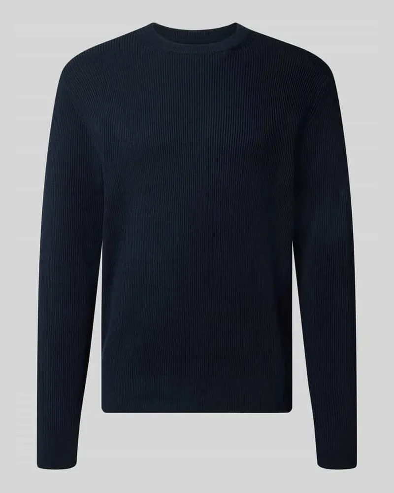 McNeal Regular Fit Strickpullover aus Baumwoll-Mix Dunkelblau