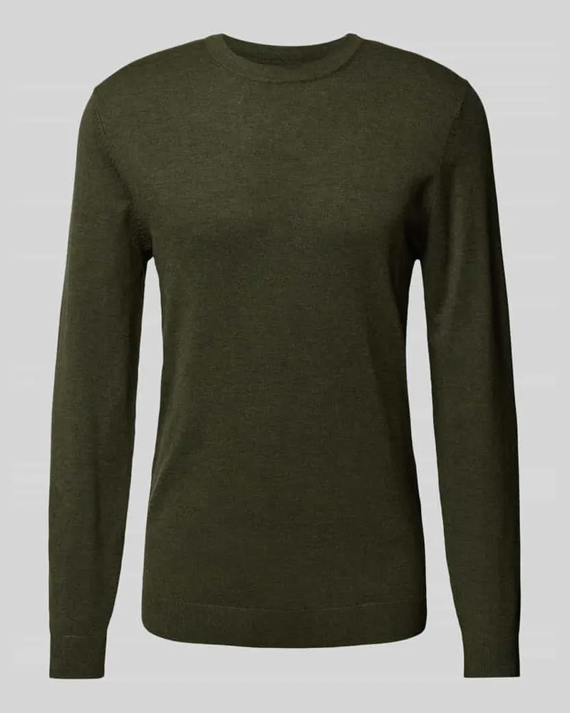 McNeal Strickpullover mit Rundhalsausschnitt Oliv