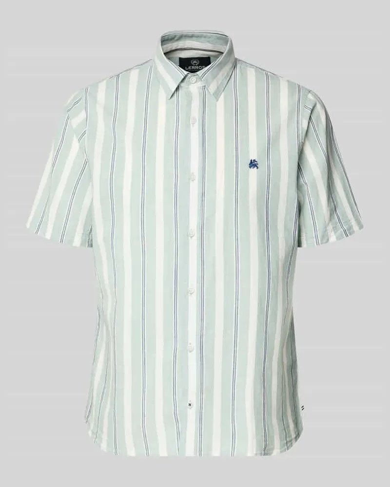 Lerros Slim Fit Freizeithemd mit Logo-Stitching Lind
