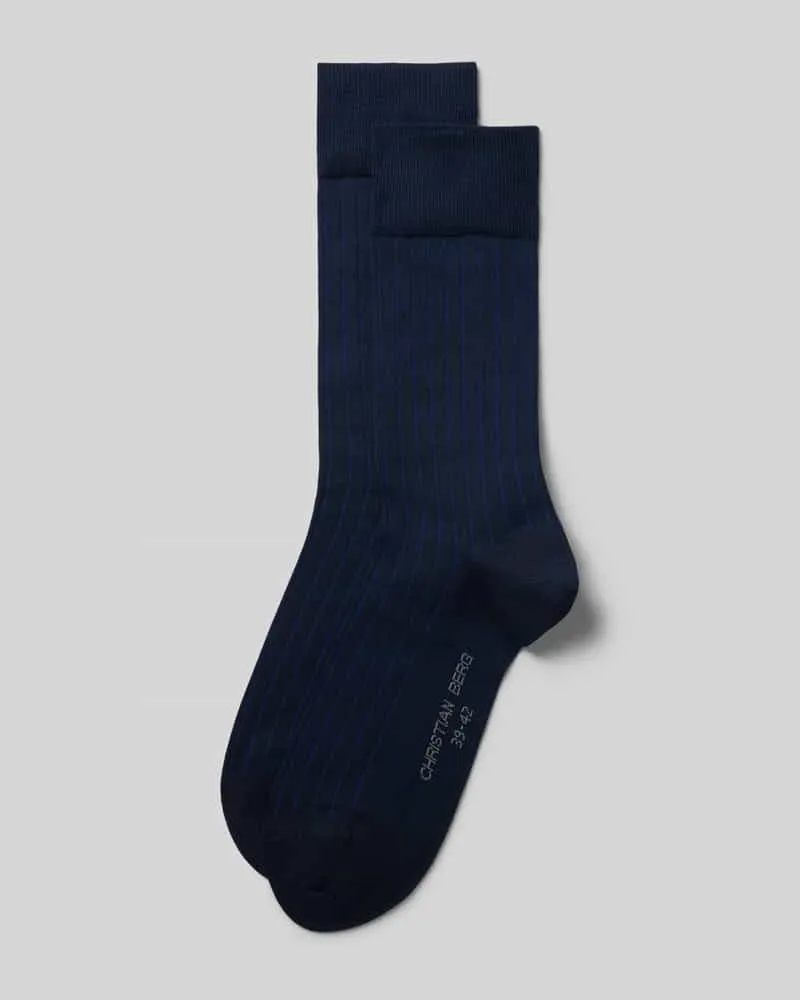 Christian Berg Socken aus Baumwoll-Mix im 2er-Pack Marine