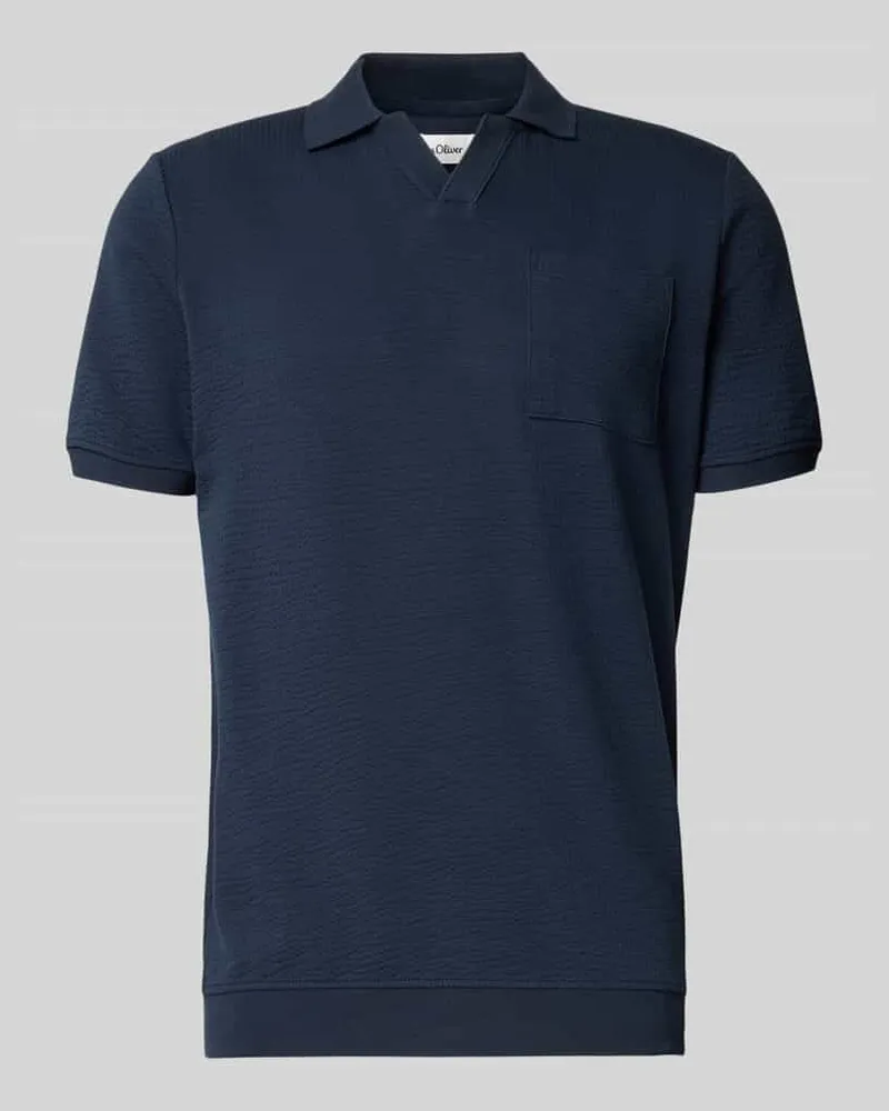 S.Oliver Regular Fit Poloshirt aus Baumwoll-Mix Marine