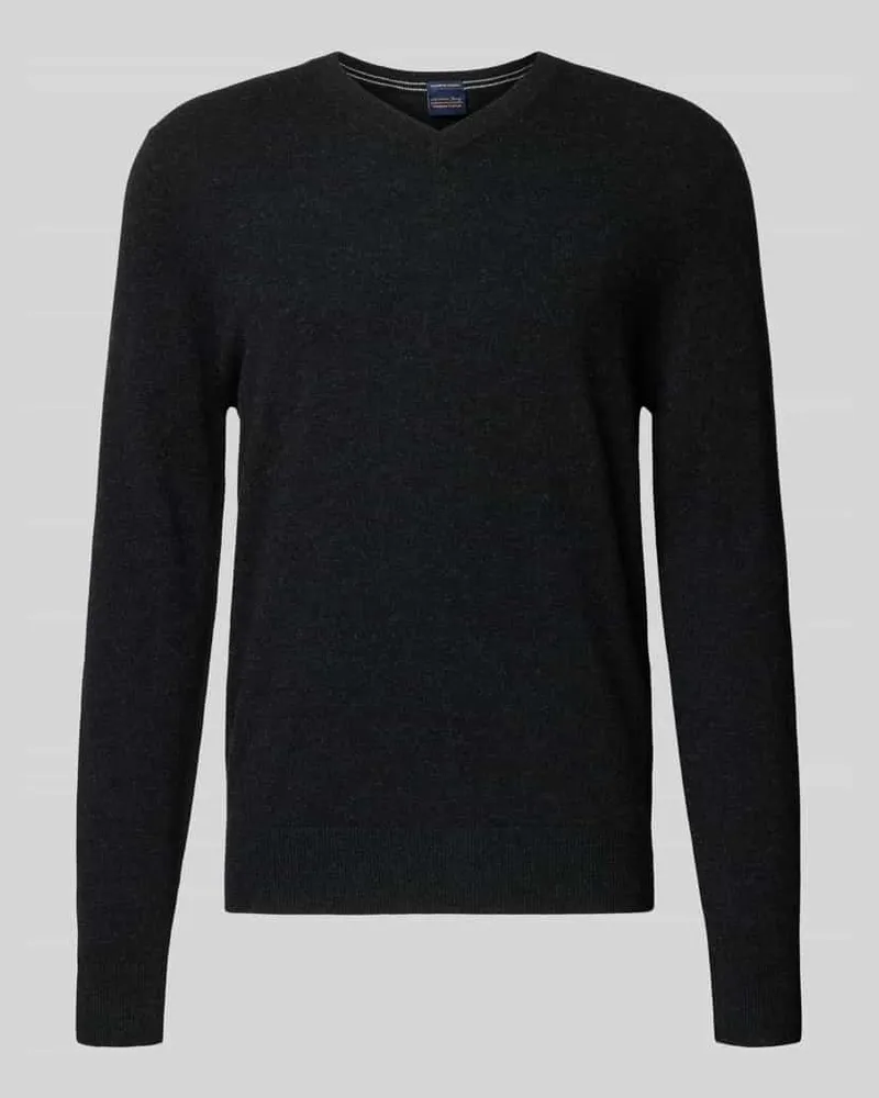 Christian Berg Strickpullover aus Wolle-Kaschmir-Mix mit V-Ausschnitt 