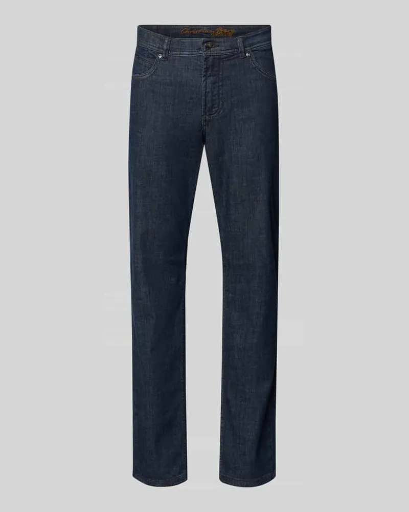 Christian Berg Jeans mit 5-Pocket-Design Jeansblau