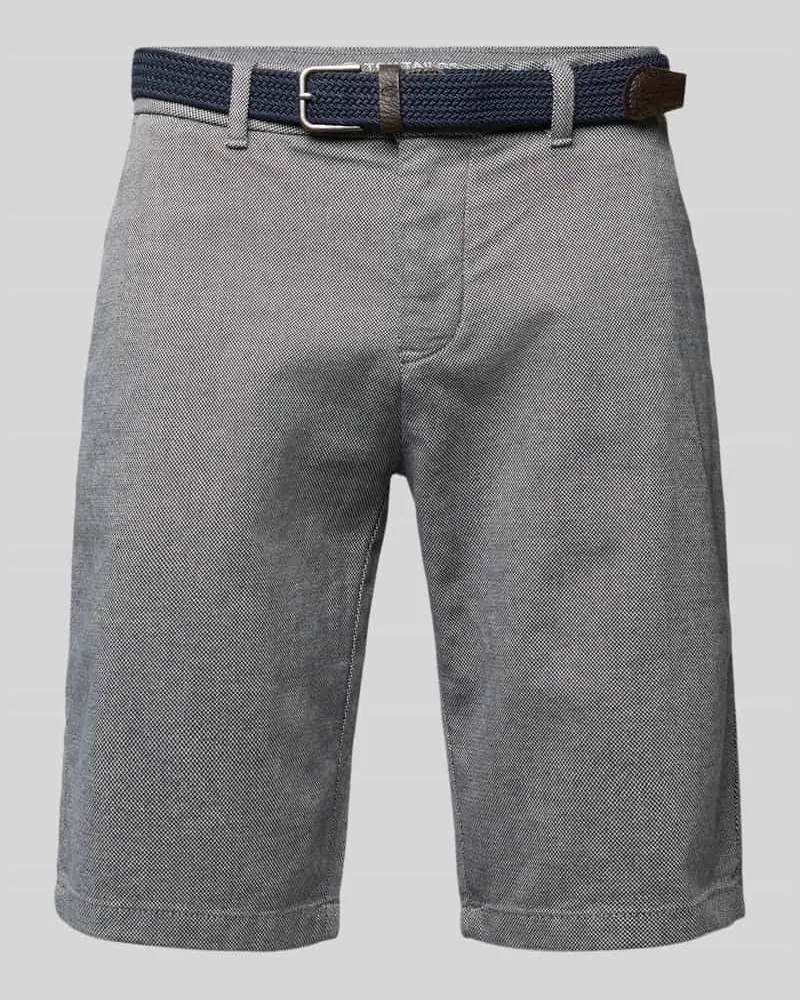 Tom Tailor Slim Fit Bermudas aus Baumwoll-Elasthan-Mix Mittelgrau