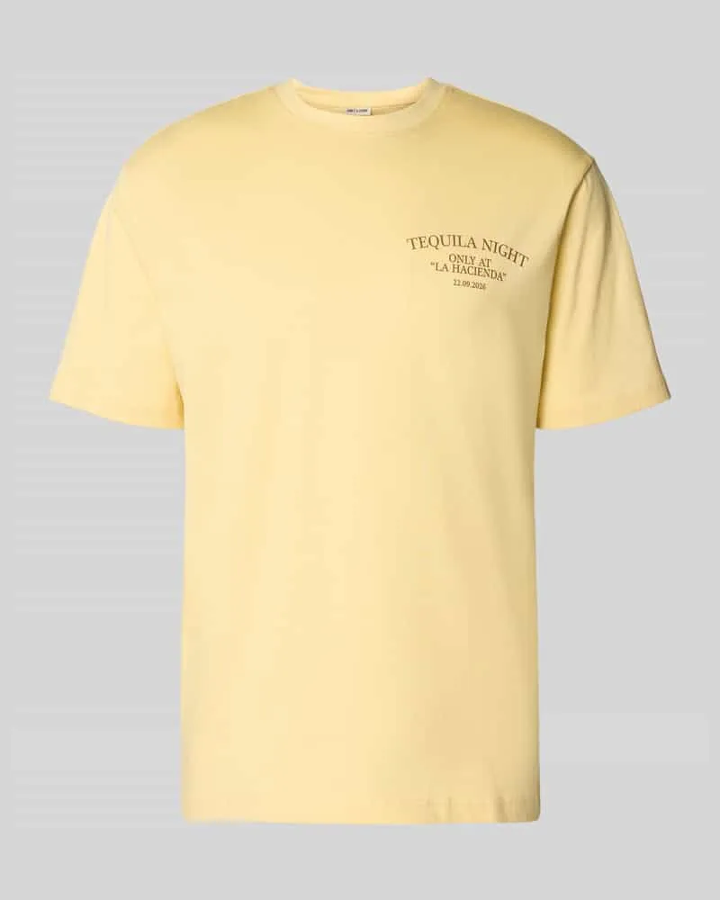 Only & Sons Regular Fit T-Shirt aus reiner Baumwolle Modell 'FRED Gelb