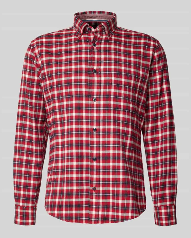 Olymp Casual Fit Freizeithemd mit Button-Down-Kragen 