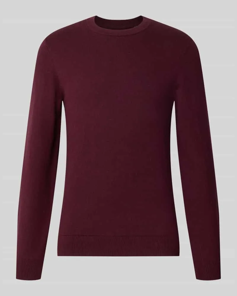 McNeal Strickpullover aus Baumwoll-Kaschmir-Mix mit Rundhalsausschnitt Dunkelrot