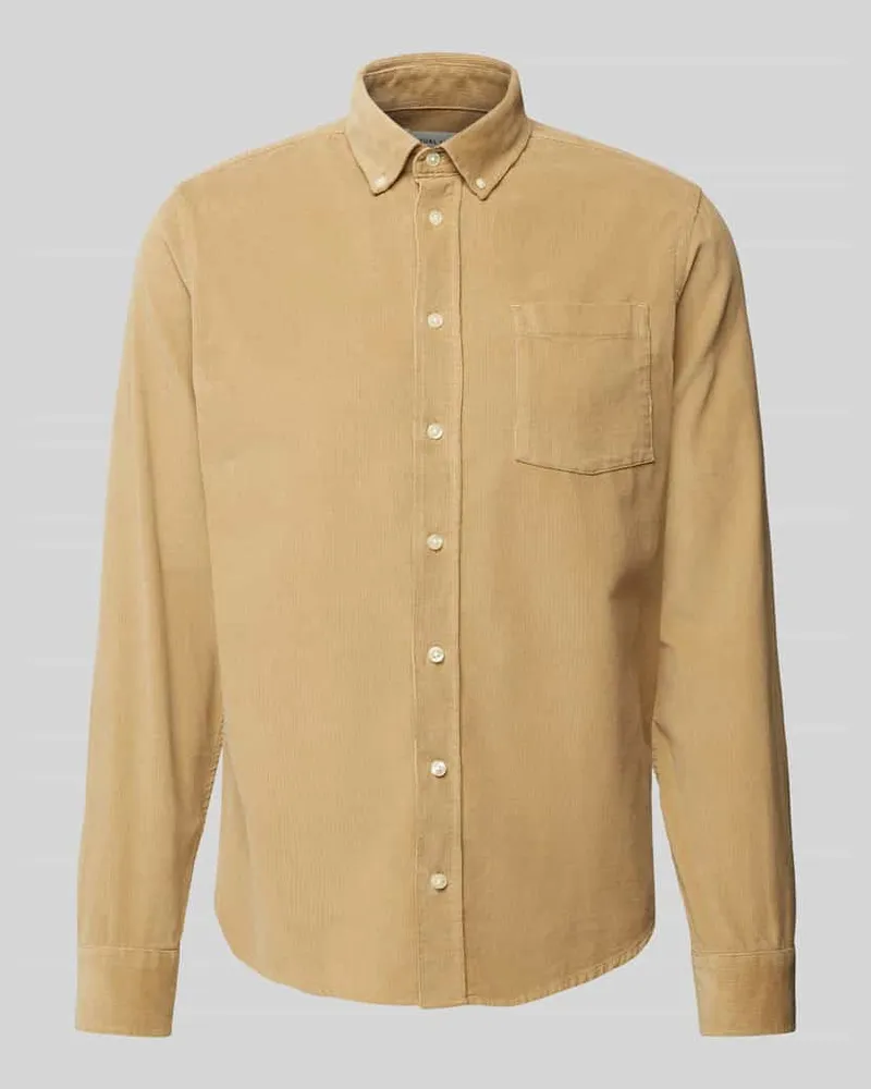 Casual Friday Regular Fit Cordhemd mit Button-Down-Kragen Modell 'ANTON 