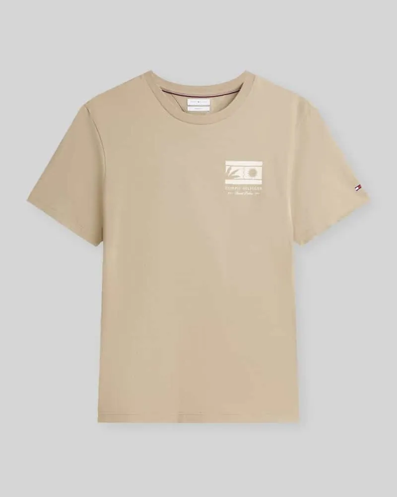 Tommy Hilfiger Regular Fit T-Shirt aus reiner Baumwolle Beige