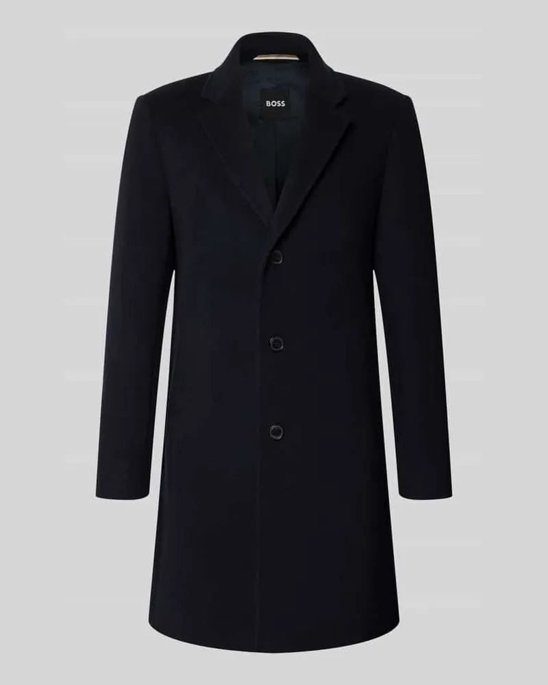 HUGO BOSS Slim Fit Funktionsmantel aus Woll-Mix Modell 'HYDE Marine