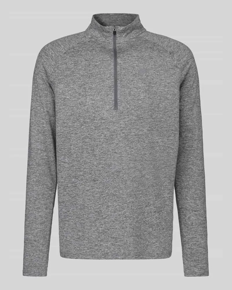 Nike Regular Fit Sport-Langarmshirt mit Troyer-Kragen Mittelgrau