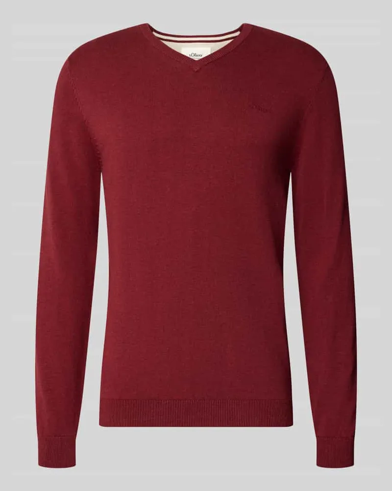 S.Oliver Pullover mit Logo-Stitching Bordeaux