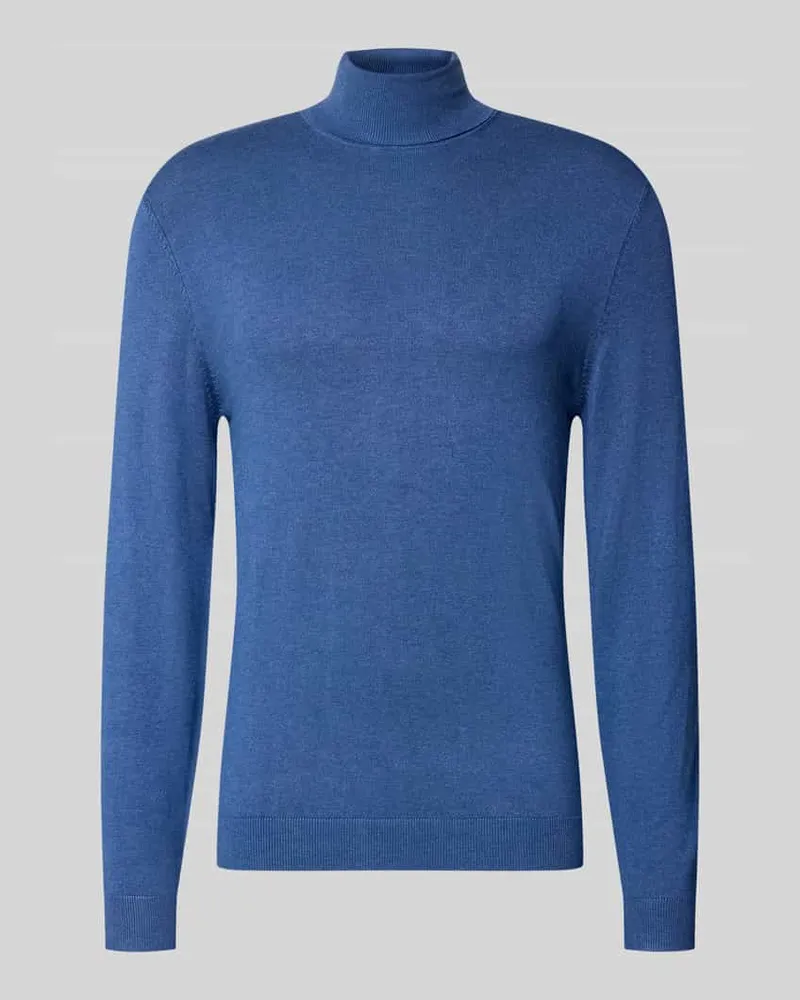 McNeal Slim Fit Rollkragenpullover aus Viskose-Mix Marine
