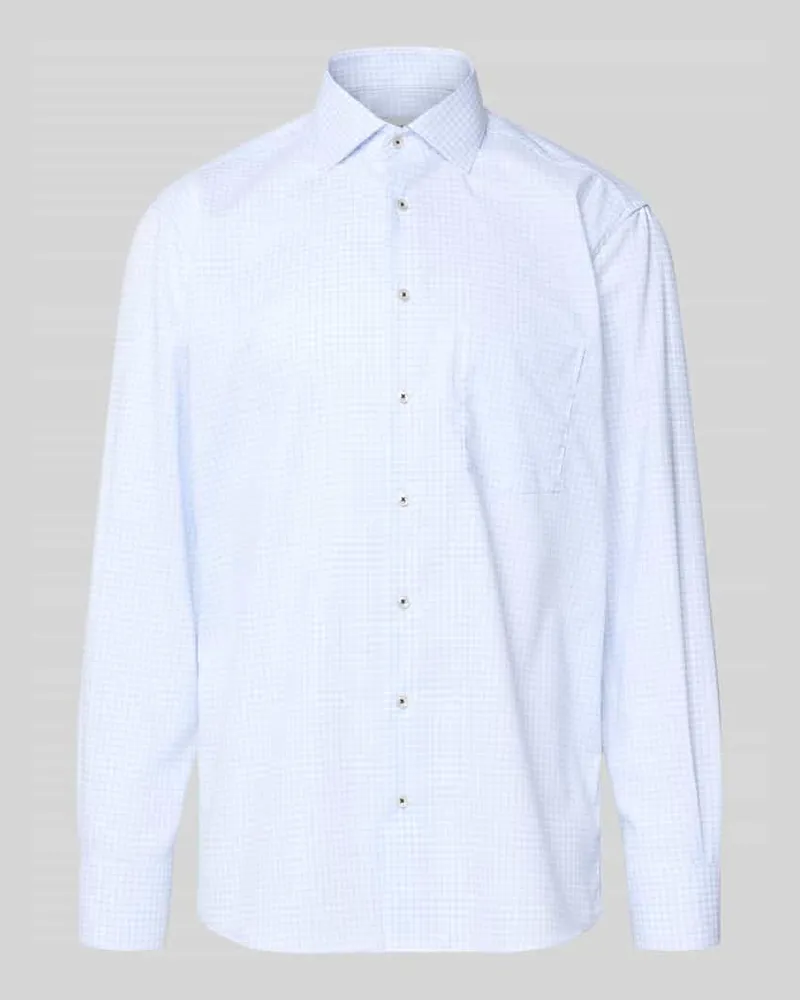 Eterna Regular Fit Business-Hemd aus Baumwolle mit Kentkragen Bleu