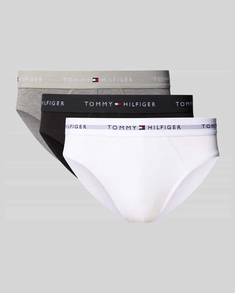 Tommy Hilfiger Slip aus Baumwoll-Mix im 3er-Pack Hellgrau