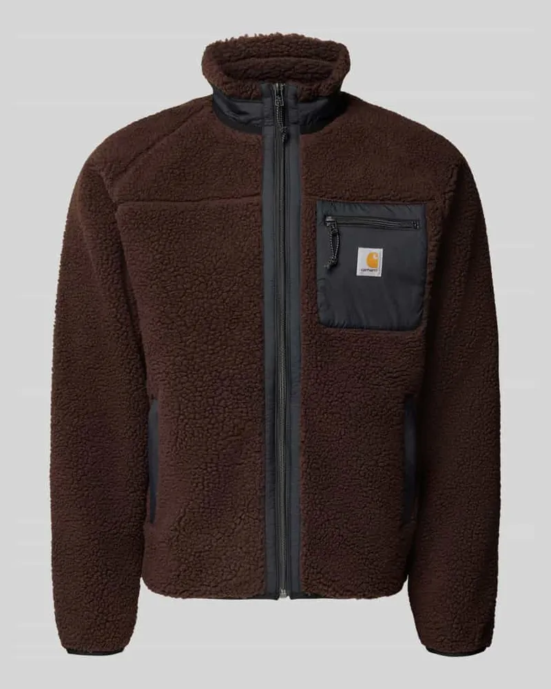 Carhartt WIP Teddyjacke mit Brusttasche Modell 'PRENTIS LINER Mittelbraun