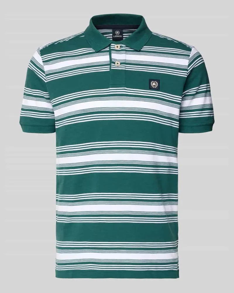 Lerros Regular Fit Poloshirt mit Label-Patch Gruen