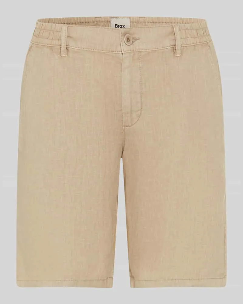 Brax Regular Fit Bermuda aus reinem Leinen Beige