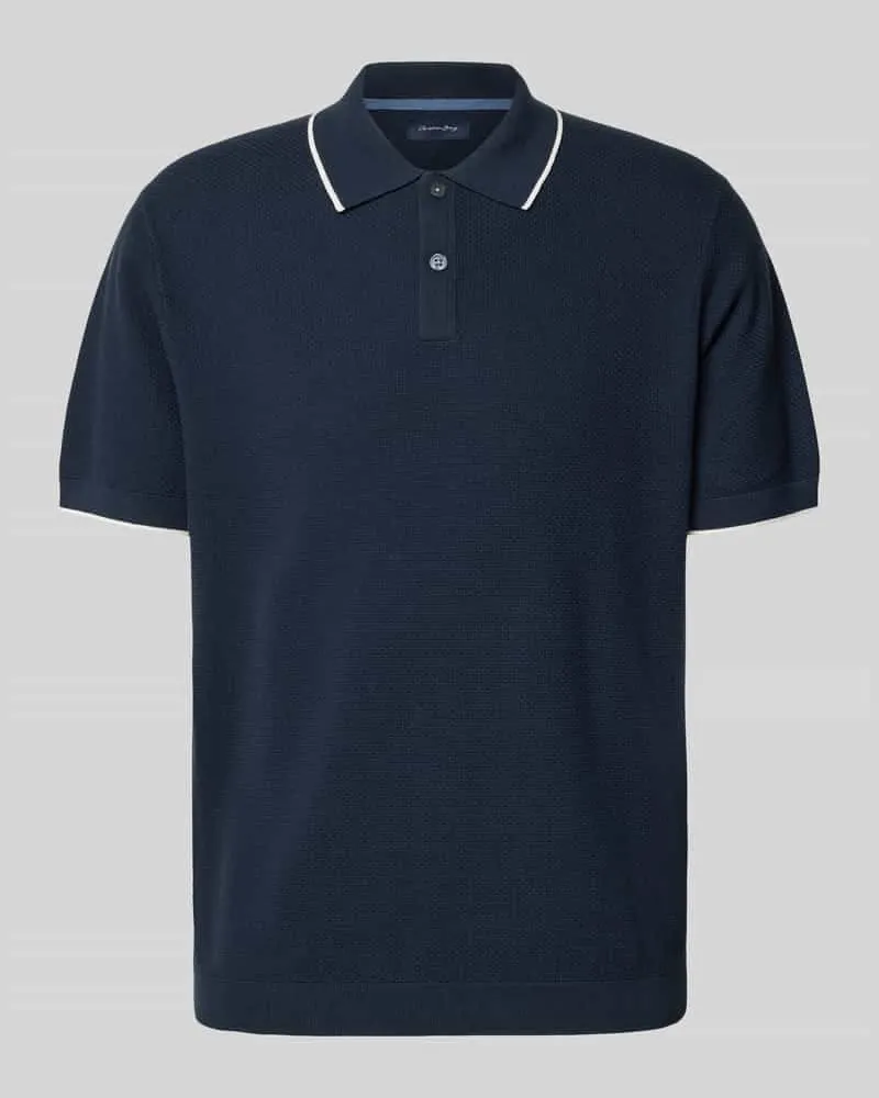 Christian Berg Regular Fit Poloshirt mit Kontrastkante Marine