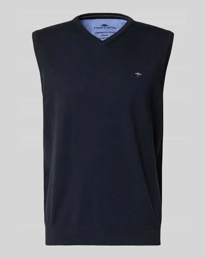 Fynch-Hatton Pullunder mit Label-Stitching Marine