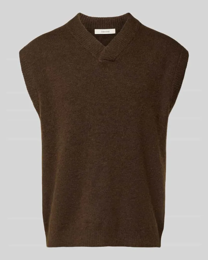 Selected Homme Relaxed Fit Pullunder mit Woll-Anteil Modell 'RAI Schoko