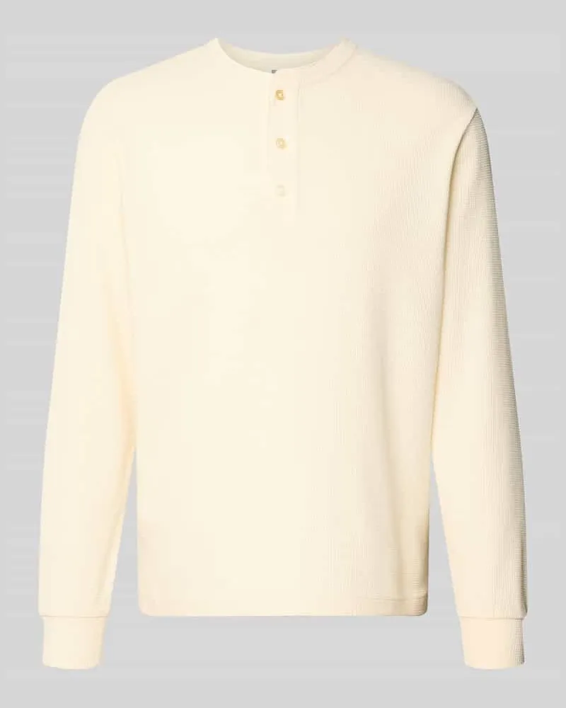 Drykorn Regular Fit Pullover mit Knopfleiste Modell 'Kilano Offwhite