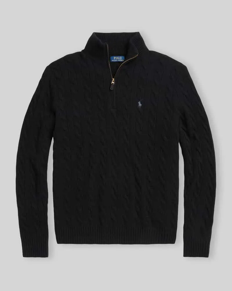 Ralph Lauren Regular Fit Troyer aus Woll-Kaschmir-Mix Black