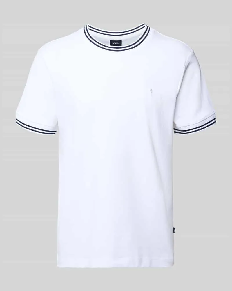 JOOP! T-Shirt mit Kontraststreifen Modell 'Jose Weiss
