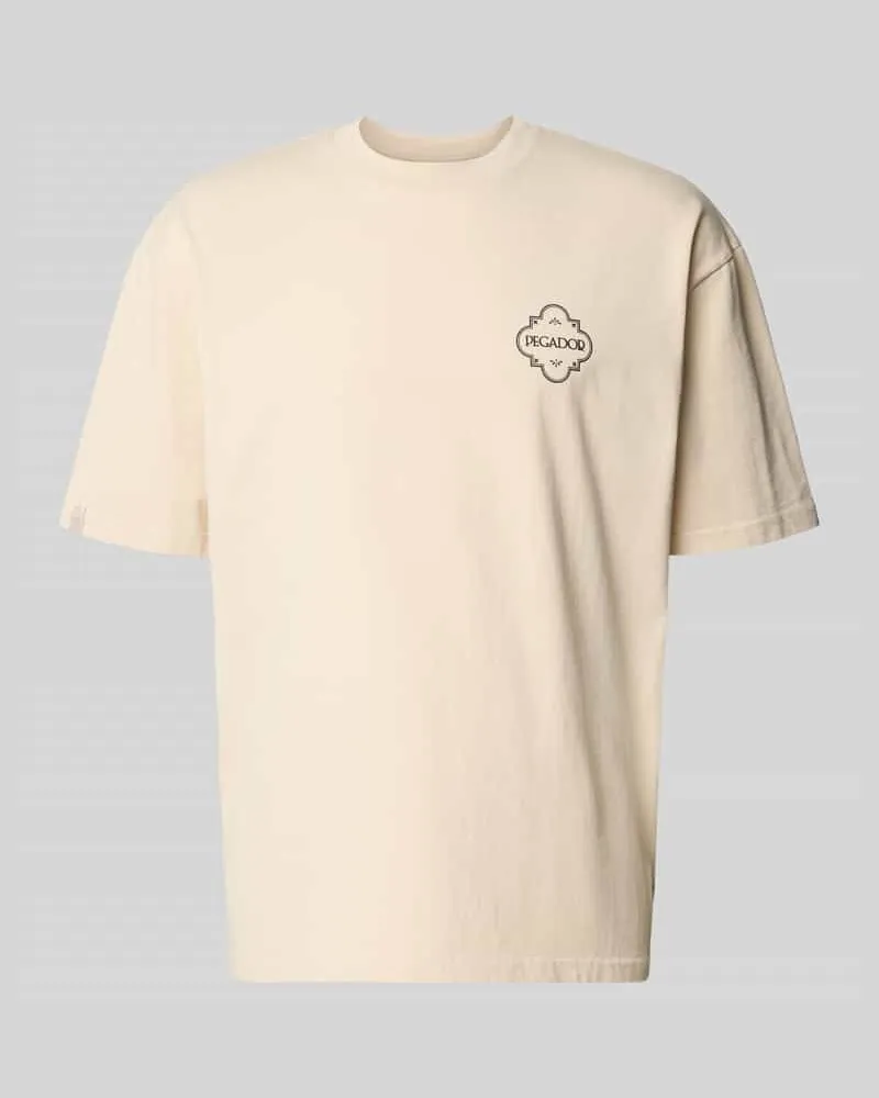 PEGADOR Oversized T-Shirt mit Label-Print Modell 'Paide Offwhite