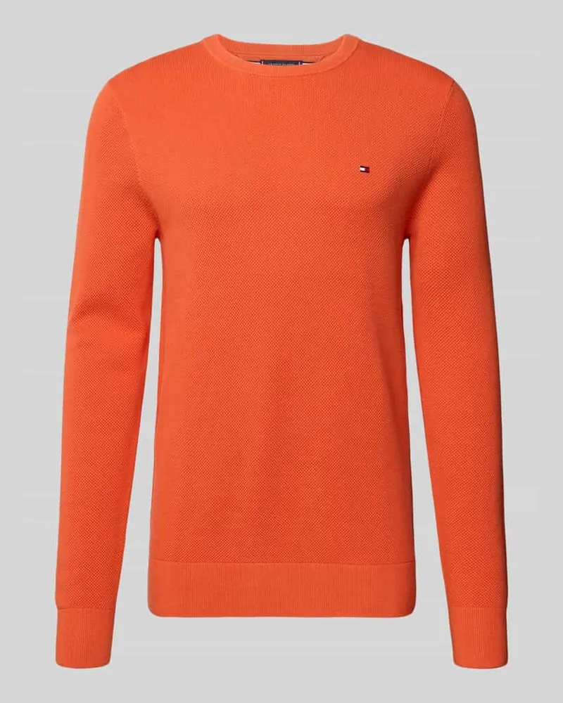 Tommy Hilfiger Regular Fit Strickpullover aus reiner Baumwolle Orange