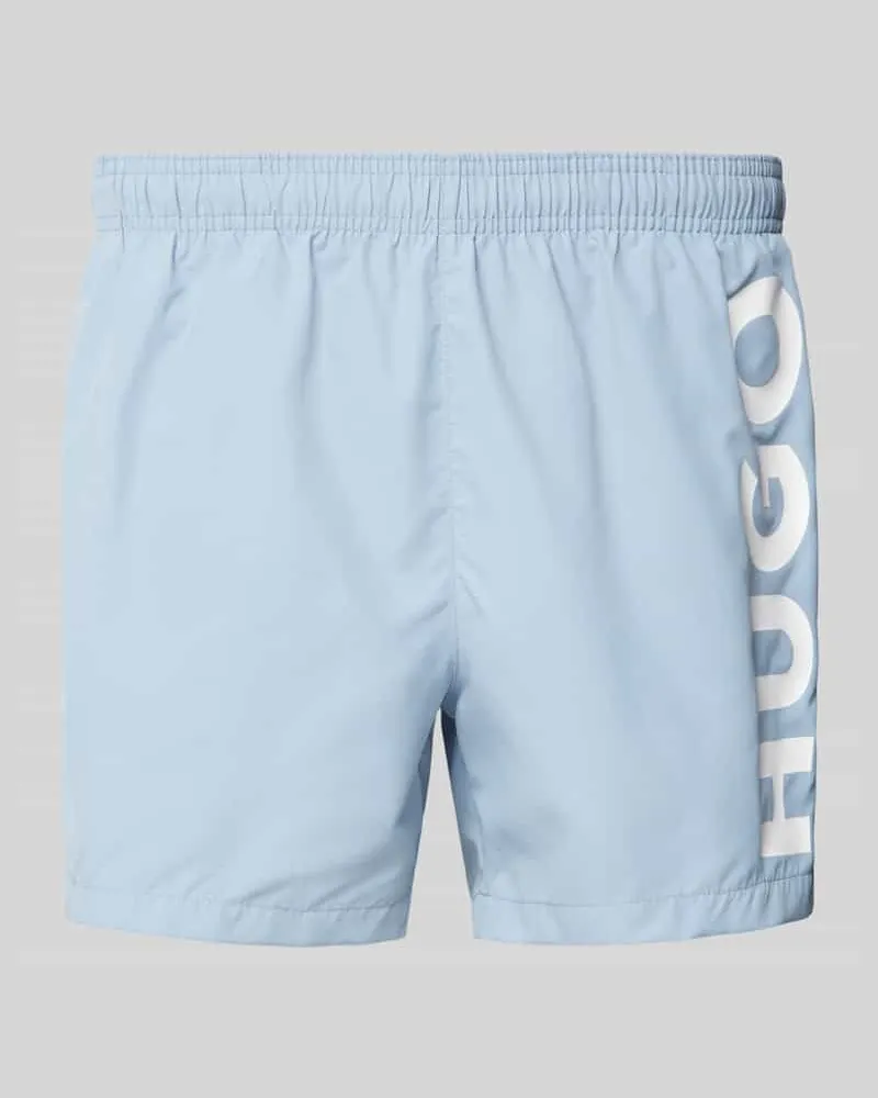 HUGO BOSS Relaxed Fit Badeshorts mit Label-Print Modell 'ABAS 