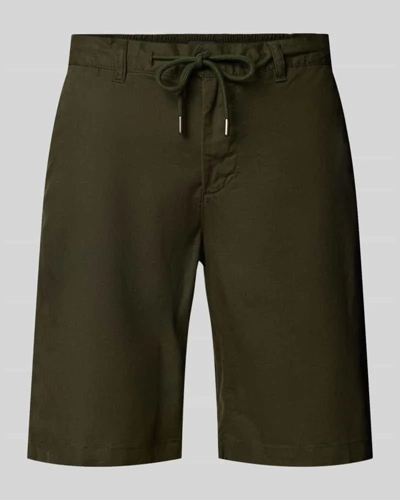 Fynch-Hatton Regular Fit Bermudas aus Baumwoll-Leinen-Mix Modell 'COLI Oliv