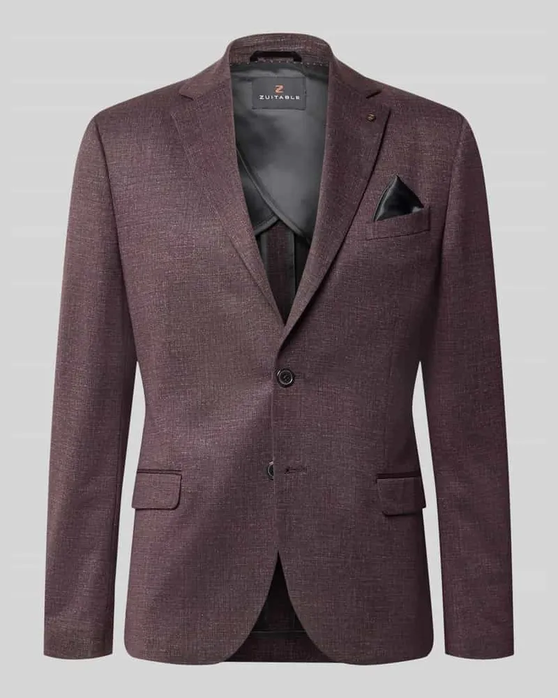 Zuitable Slim Fit Sakko mit Lyocell-Anteil Modell 'Nick Aubergine